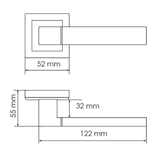 Комплект дверных ручек MH-28 BL-S + защёлка бесшумная 1895P BL + петли врезные универсальные MSN 100X70X2.5-4BB BL (2шт), цвет черный фото купить в Москве