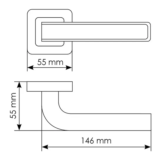 Комплект дверных ручек MH-46 SC/W-S55 + завертка сантехническая MH-WC-S55 SC/CP, цвет хром фото купить в Москве