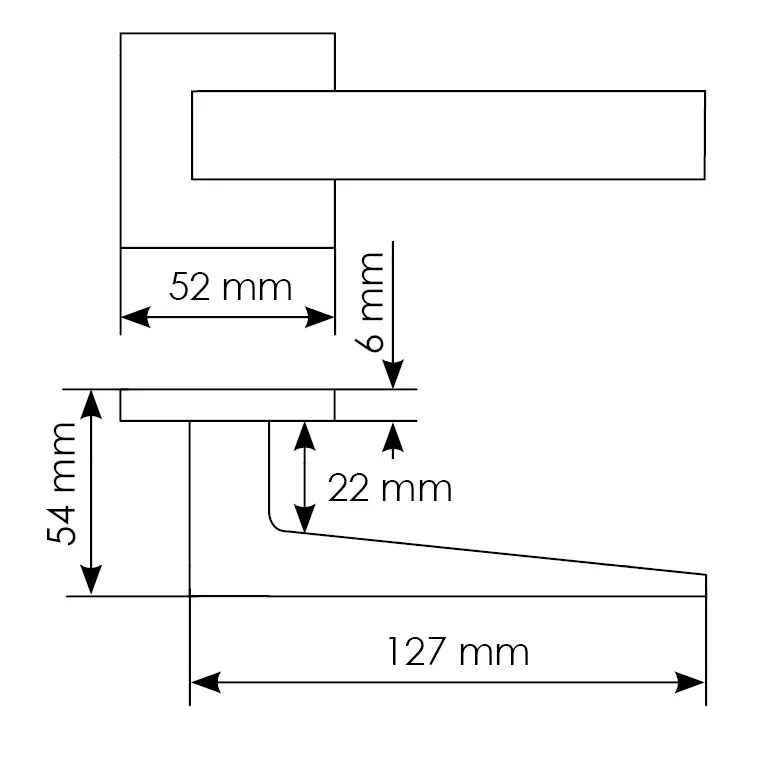 Комплект дверных ручек MH-54-S6 SSC + завертка сантехническая MH-WC-S6 SSC+ защёлка бесшумная M1895 SSC + петли врезные универсальные MSN 100X70X2.5-4BB SSC (2шт), цвет цвет суперматовый хром фото купить в Москве