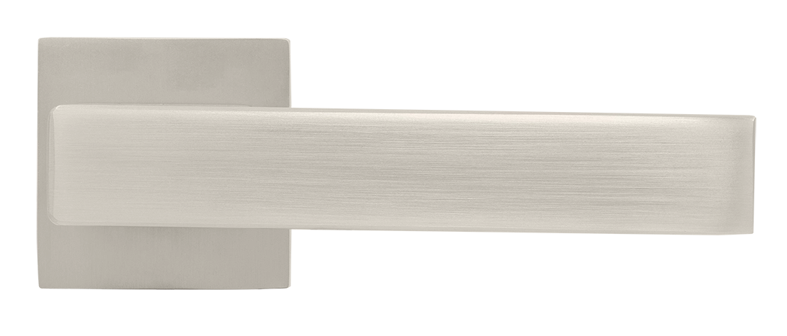 Ручка дверная LOT MH-56-S6 MSN раздельная на квадратной розетке 6 мм, цвет матовый сатинированный никель, ЦАМ фото купить в Москве