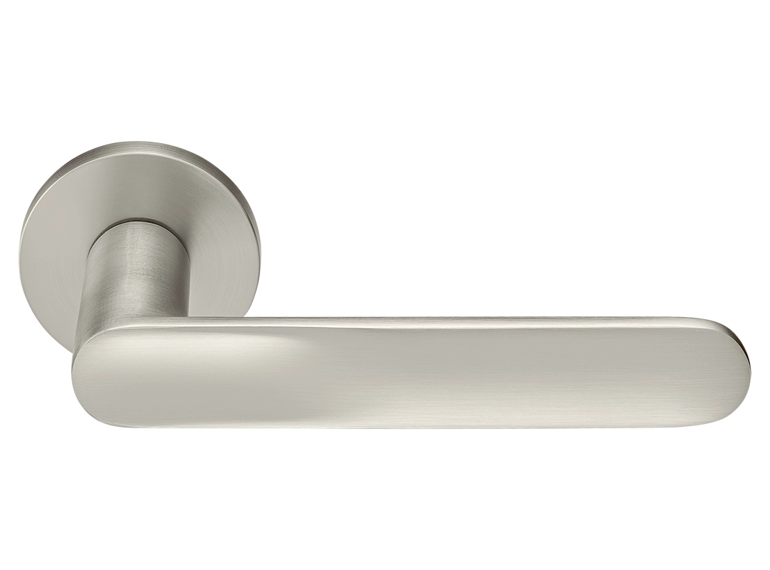 Ручка дверная GARAK MH-59-R6 MSN раздельная на круглой розетке 6 мм, цвет матовый сатинированный никель, ЦАМ фото купить Москва