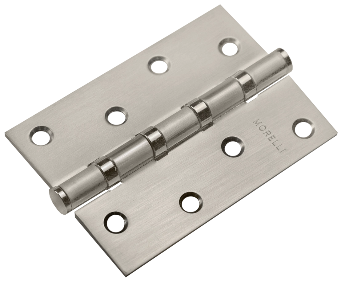 Петля карточная стальная MSN 100X70X2.5-4BB MSN универсальная с подшипником, врезная на круглой оси, цвет матовый сатинированный никель фото купить Москва