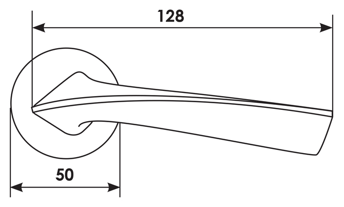 Ручка дверная COMETA R5 NIS раздельная на круглой розетке, цвет - матовый никель, ЦАМ фото купить в Москве