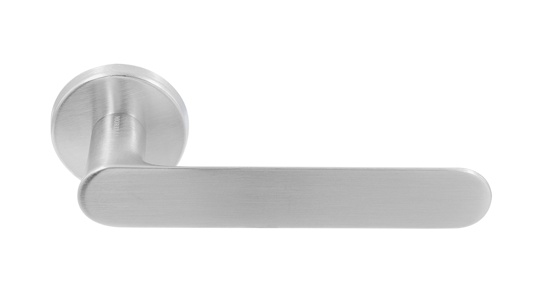 Ручка дверная LE BOAT R5 CSA раздельная на круглой розетке, цвет матовое матовый хром, латунь фото купить Москва