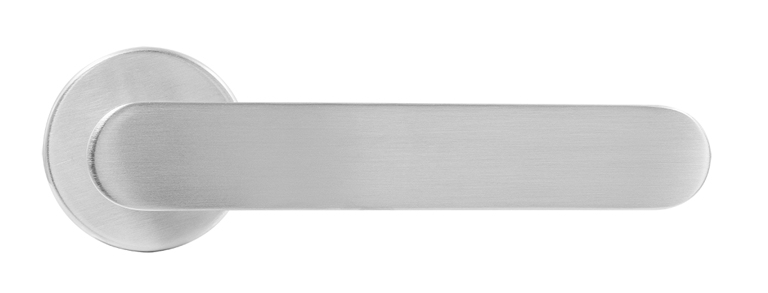 Ручка дверная LE BOAT R5 CSA раздельная на круглой розетке, цвет матовое матовый хром, латунь фото купить в Москве