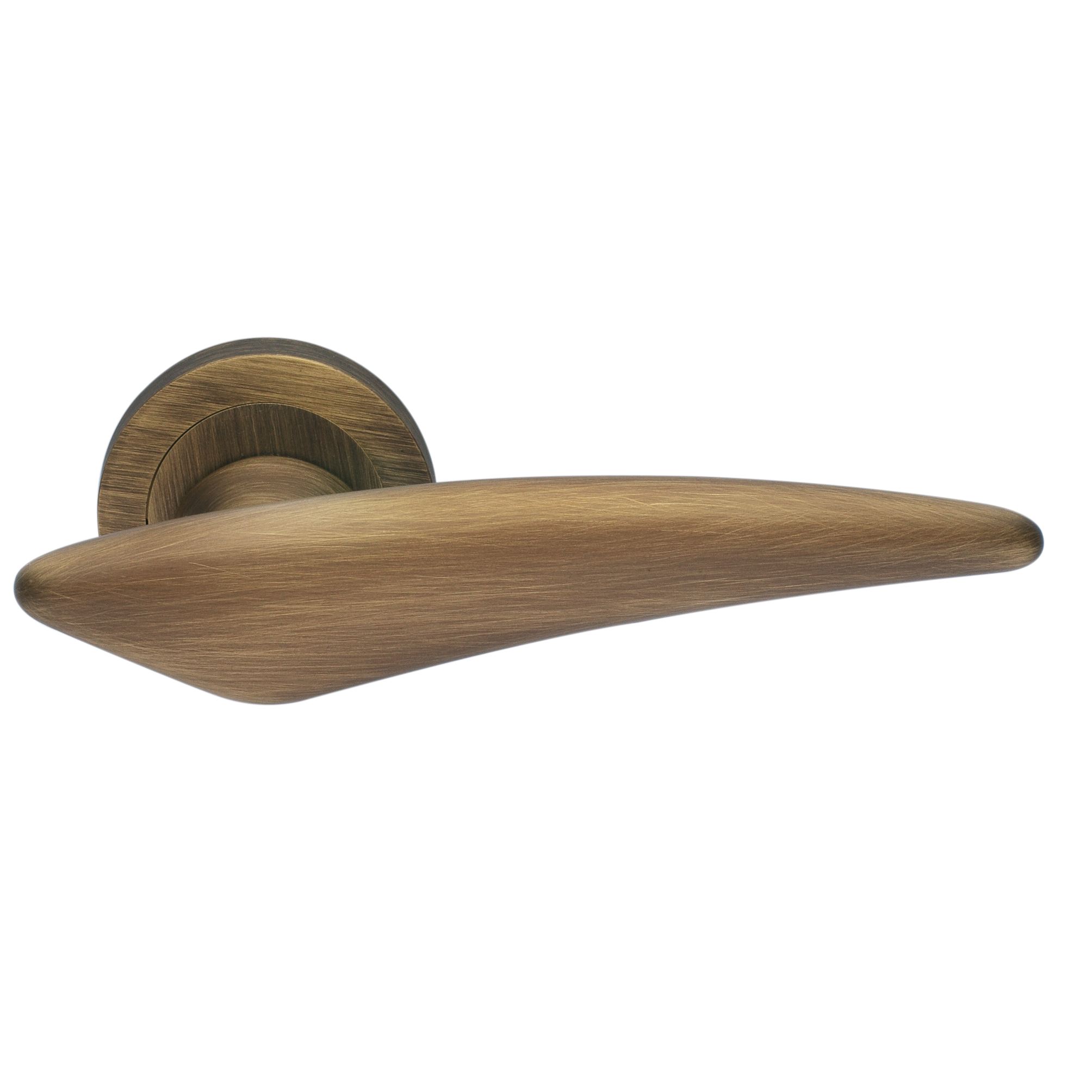 Ручка дверная BOLID R2 BGO раздельная на круглой розетке, цвет матовая бронза, латунь фото купить Москва