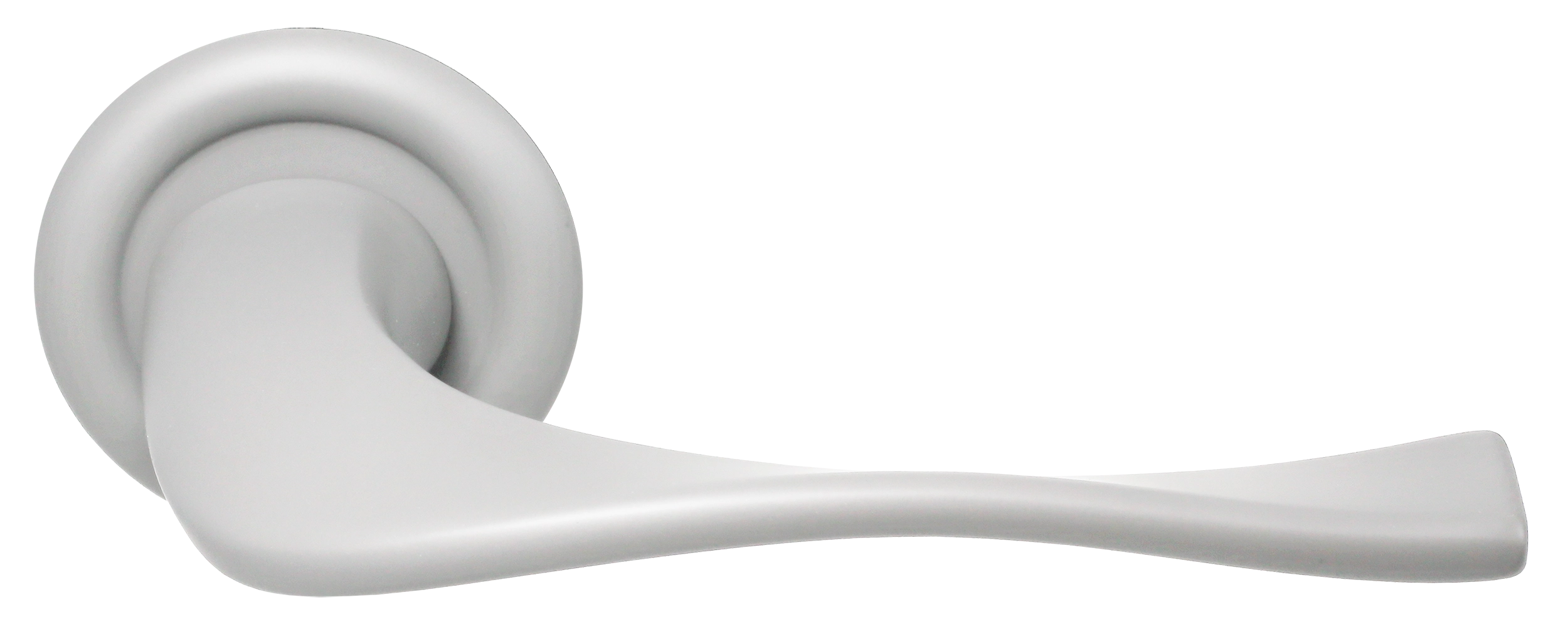 Ручка дверная SKYSCRAPER R7 SSW на круглой розетке, цвет Стокгольмский снегопад/Stockholm Snowfall фото купить Москва