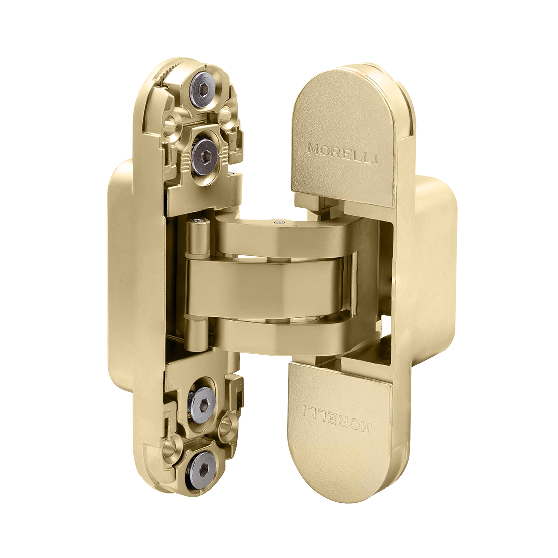 Петля скрытая HH-24 MSG врезная с 3D-регулировкой вес полотна до 40 кг, цвет матовое сатинированное золото фото купить в Москве