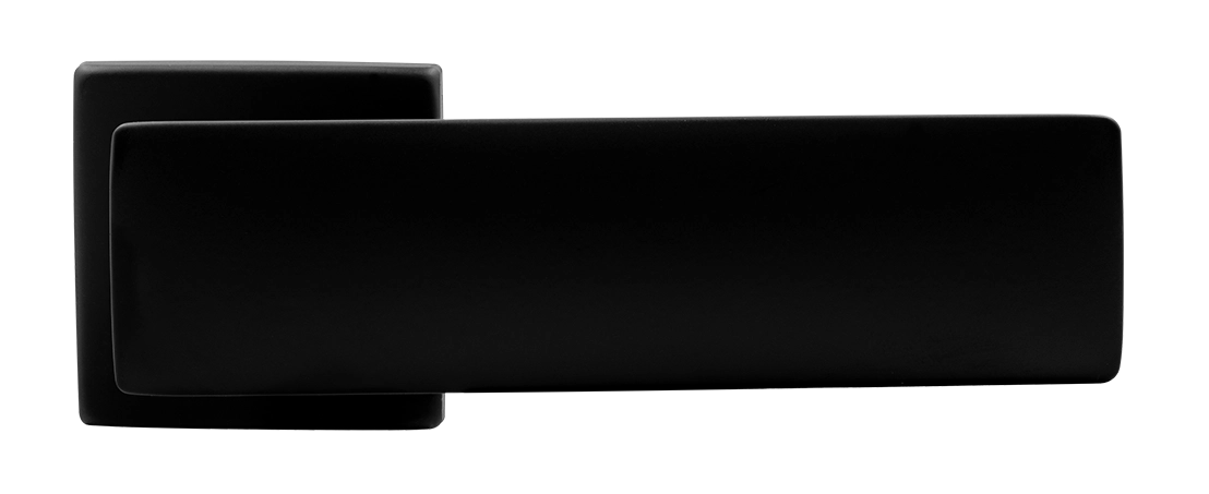 Ручка дверная SPACE S5 NERO-ST на квадратной розетке, цвет черный soft-touch, ЦАМ фото купить в Москве