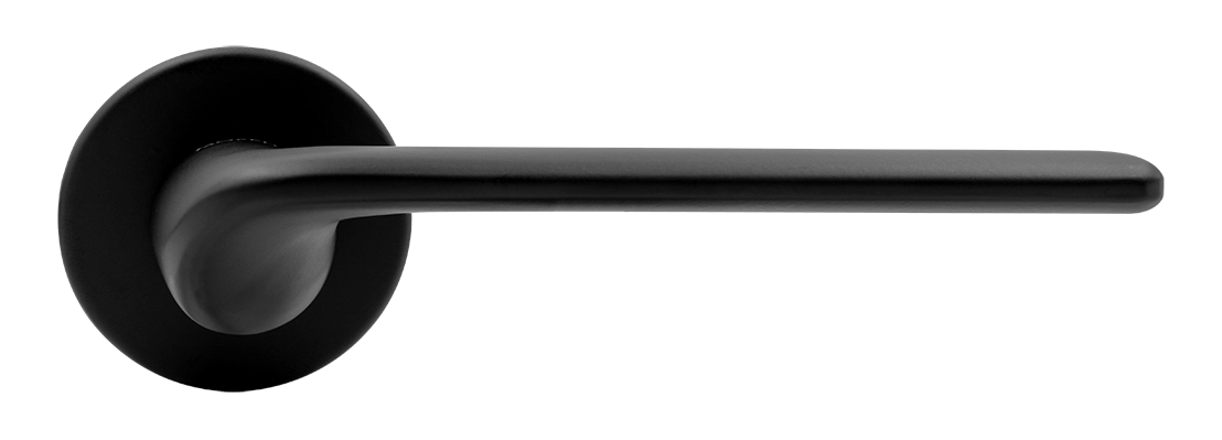Ручка дверная TOMORROW R5 NERO-ST на круглой розетке, цвет черный soft-touch, ЦАМ фото купить в Москве