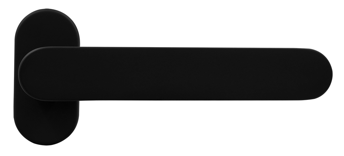 Ручка оконная LE BOAT W1 NERO-ST на прямоугольной розетке, цвет черный soft-touch, латунь фото купить Москва