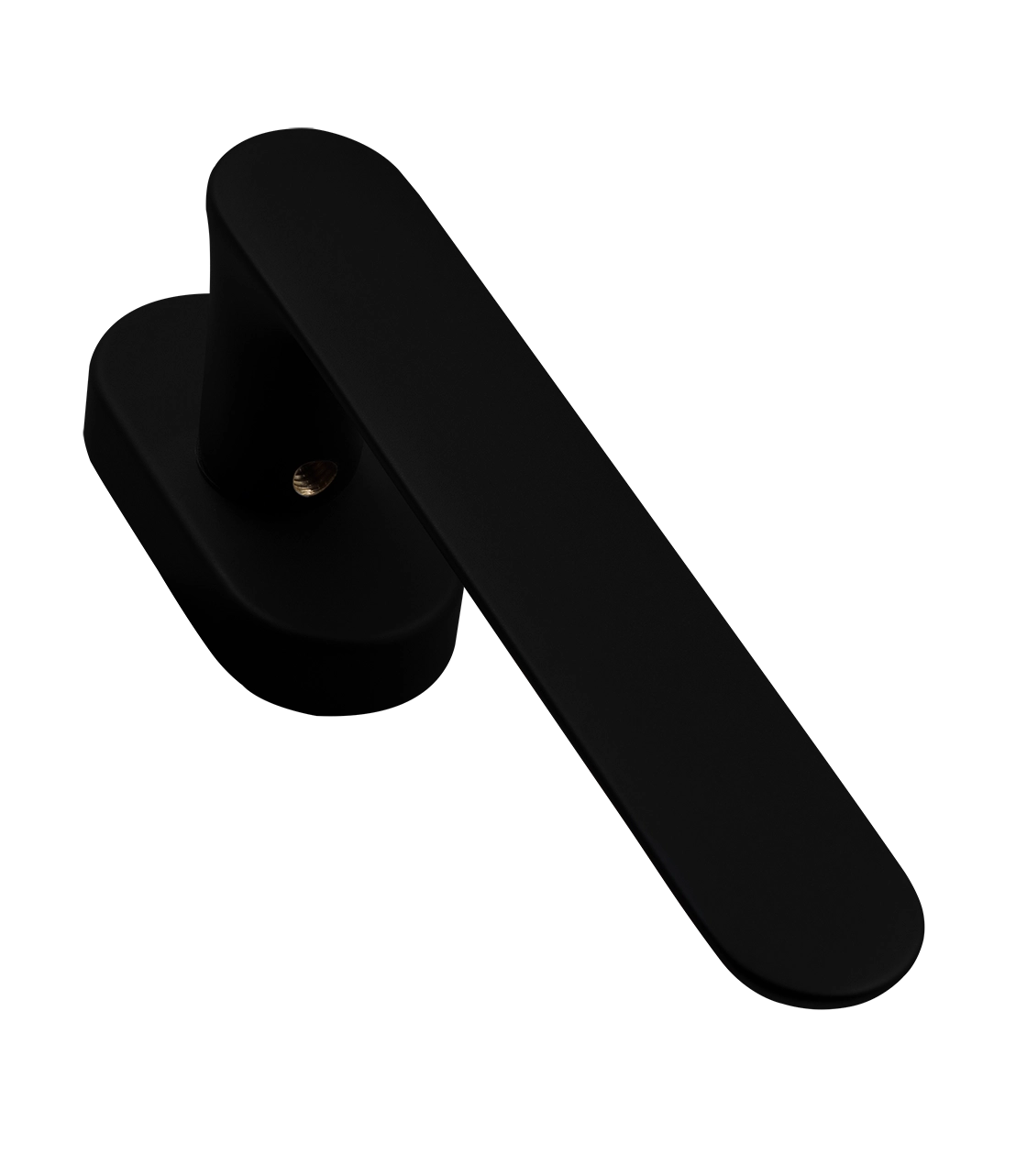 Ручка оконная LE BOAT W1 NERO-ST на прямоугольной розетке, цвет черный soft-touch, латунь фото фурнитура Москва