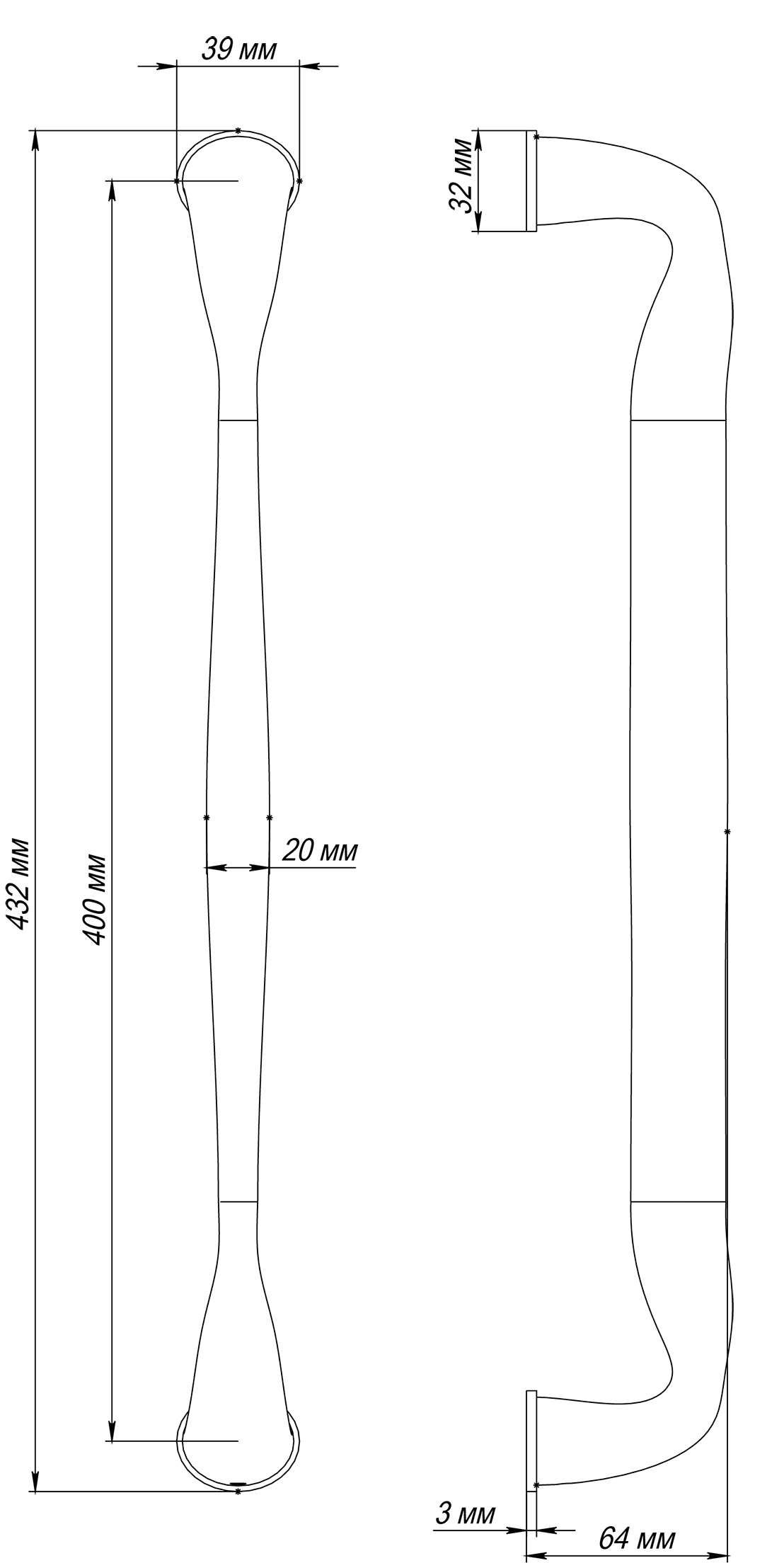 Ручка-скоба LVB PH AH, цвет Осенний мёд/Autumn Honey фото купить в Москве