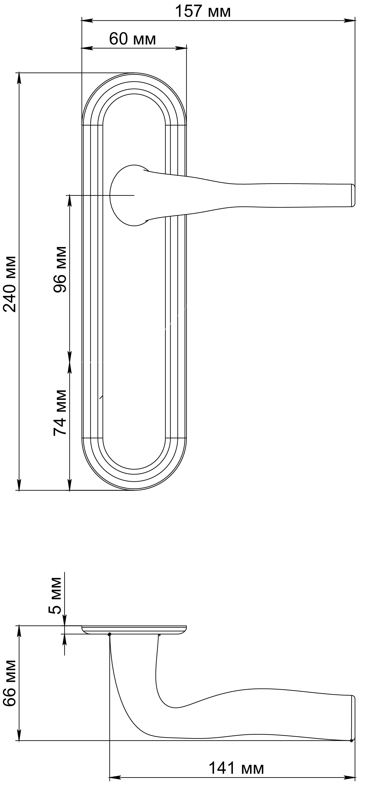 Ручка дверная LVB PLR SMI на планке, цвет Весенняя дымка/Spring Mist фото фурнитура Москва