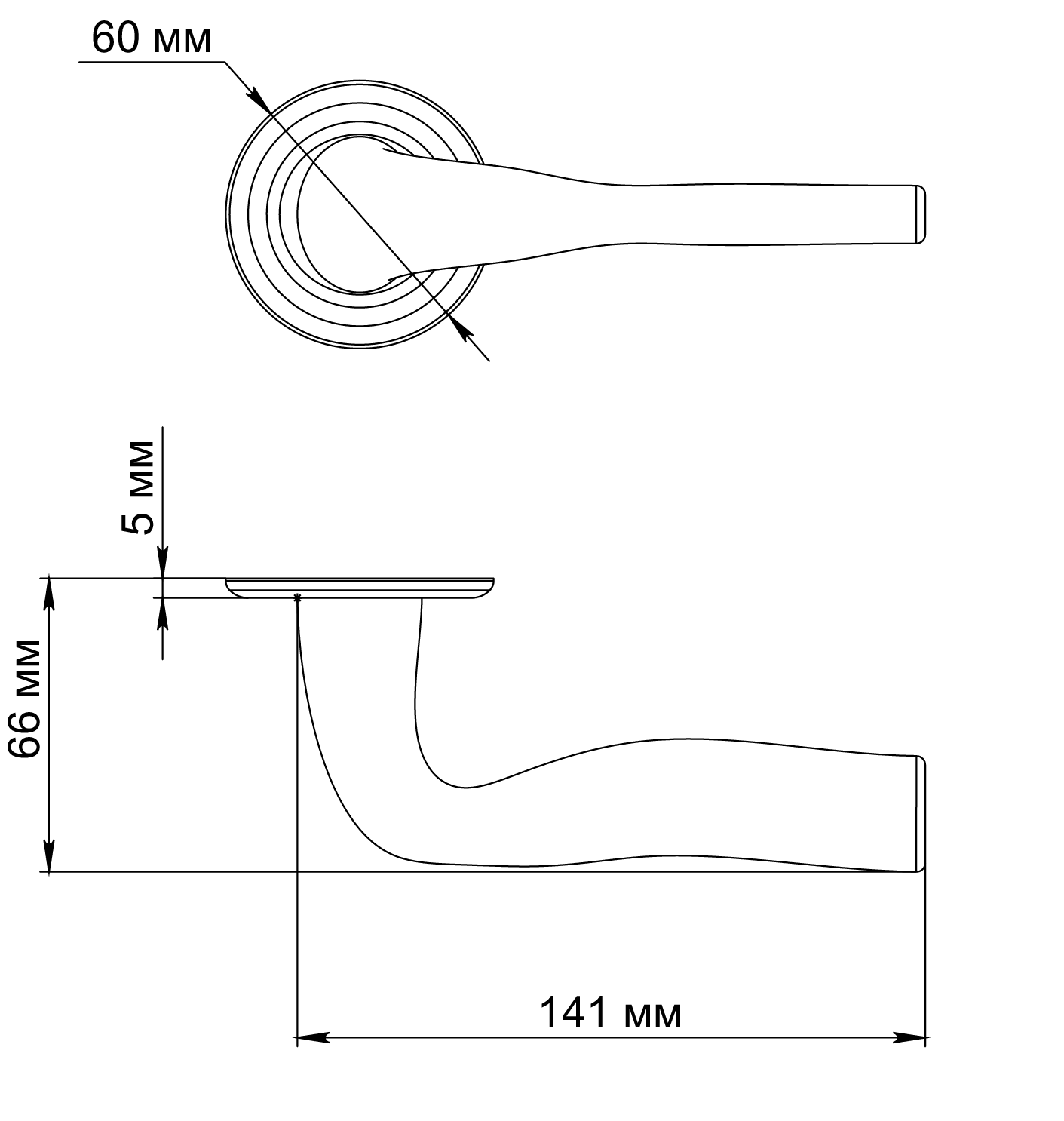 Ручка дверная LVB R7 SSW на круглой розетке, цвет Стокгольмский снегопад/Stockholm Snowfall фото фурнитура Москва