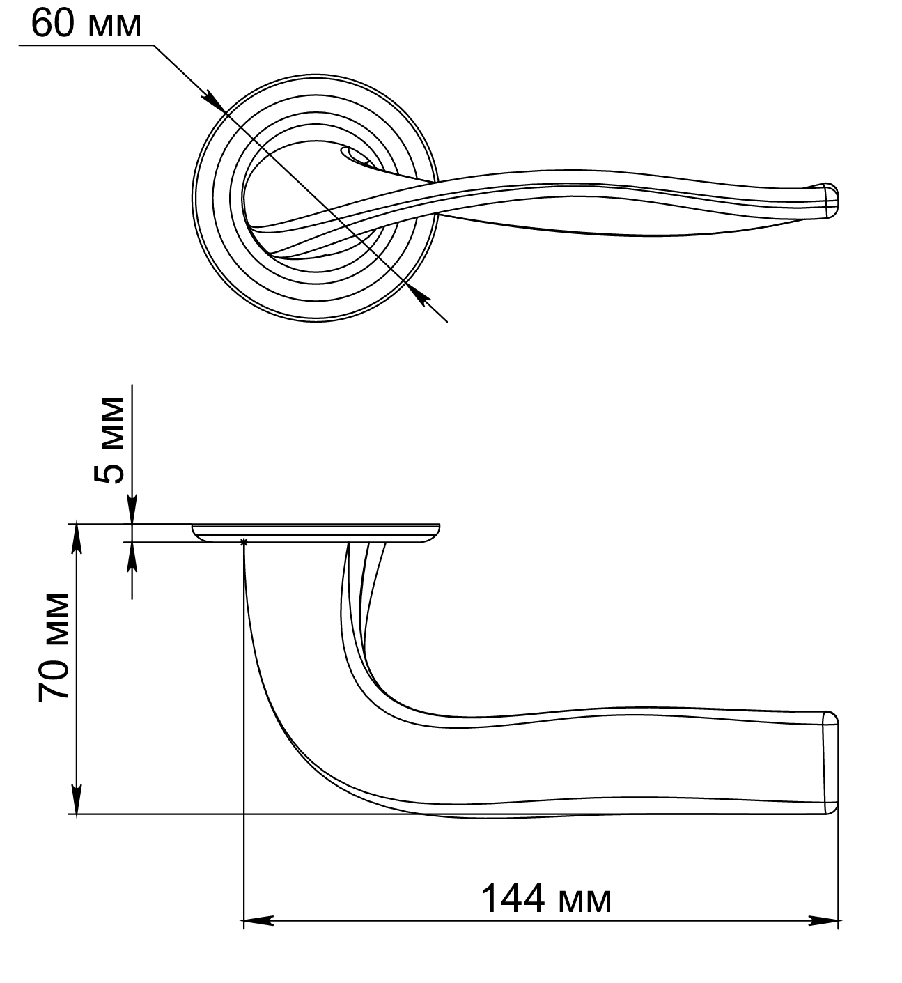 Ручка дверная SKYSCRAPER R7 SMI на круглой розетке, цвет Весенняя дымка/Spring Mist фото фурнитура Москва