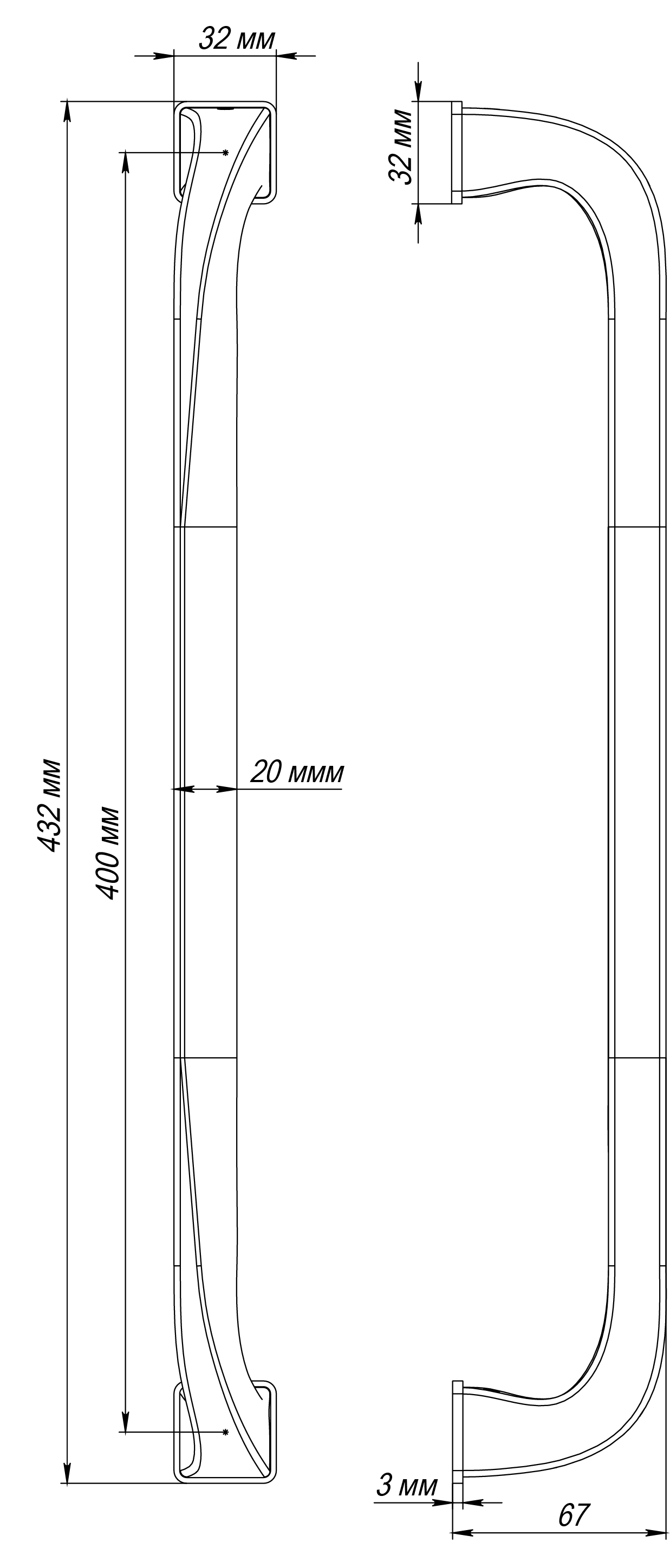 Ручка-скоба WD CONCERT HALL PH SMI, цвет Весенняя дымка/Spring Mist фото купить в Москве