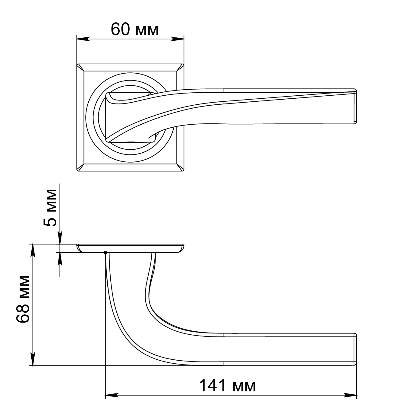 Ручка дверная WD CONCERT HALL S7 SMI на квадратной розетке, цвет Весенняя дымка/Spring Mist фото фурнитура Москва