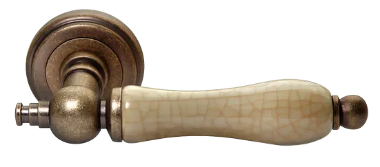 MART, ручка дверная MH-42-CLASSIC OMB/CH, цвет-старая мат.бронза/шампань