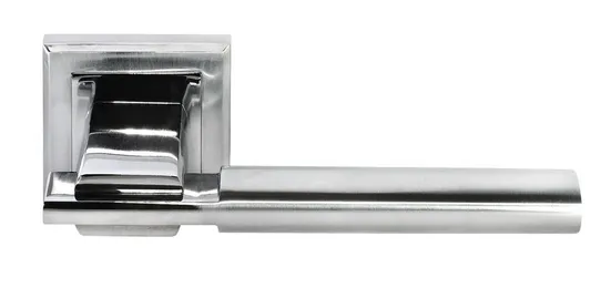 УПОЕНИЕ, ручка дверная MH-13 SC/CP-S, на квадратной накладке, цвет - мат.хром/хром