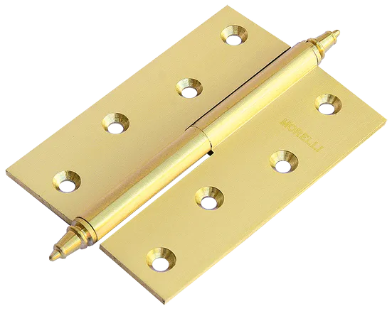 MB 100X70X3 SG R C, петля латунная с коронкой правая, цвет - мат.золото