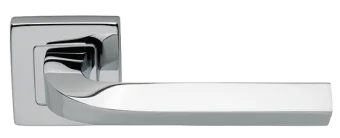 Ручка дверная TENDER S3 CRO раздельная на квадратной розетке, цвет хром, латунь