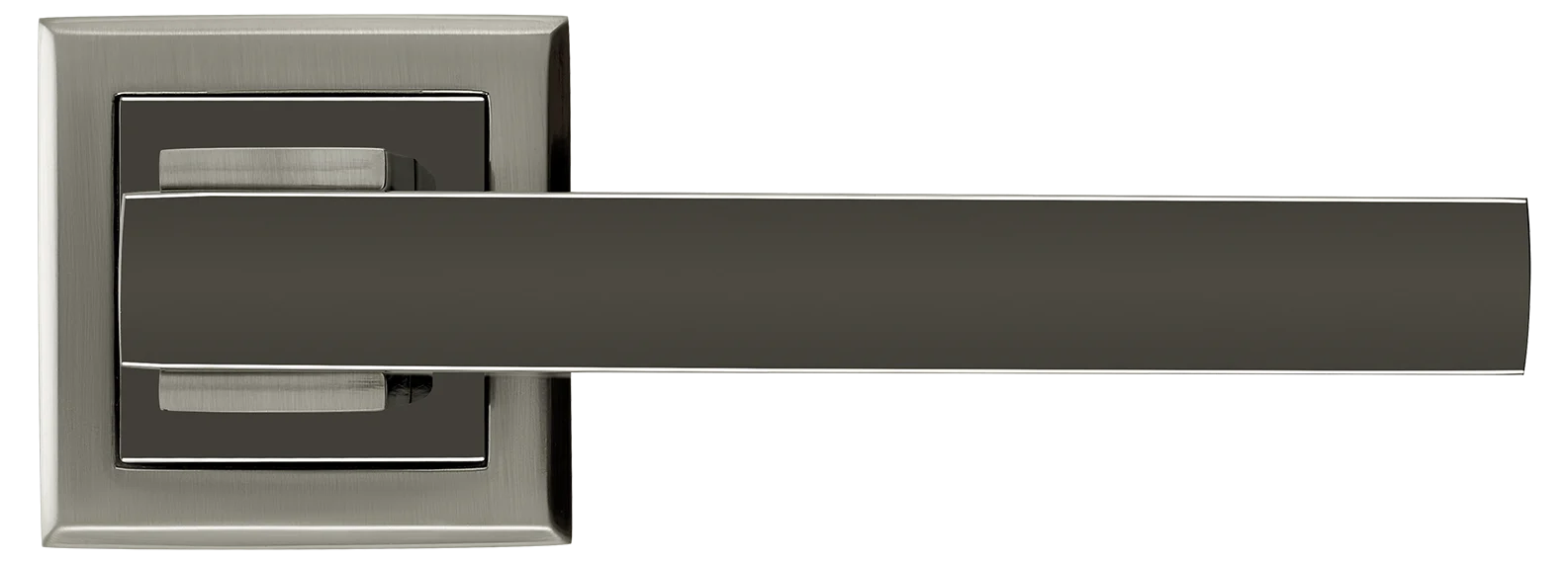 PIQUADRO, ручка дверная MH-37 SN/BN-S, на квадратной накладке, цвет - бел. никель/черн. никель фото купить в Москве