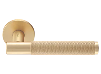 Ручка дверная "AZRIELI" на круглой розетке 6 мм, MH-57-R6T MSG, цвет - мат. сатинированное золото
