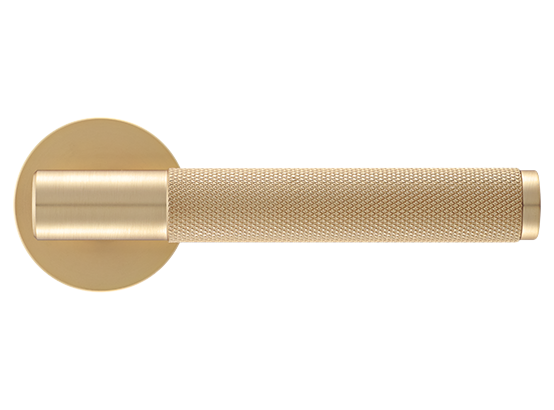 Ручка дверная "AZRIELI" на круглой розетке 6 мм, MH-57-R6T MSG, цвет - мат. сатинированное золото фото купить в Москве