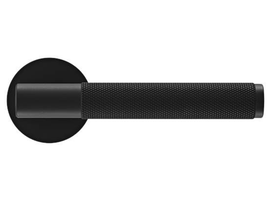 Ручка дверная "AZRIELI" на круглой розетке 6 мм, MH-57-R6T BL, цвет - чёрный фото купить в Москве